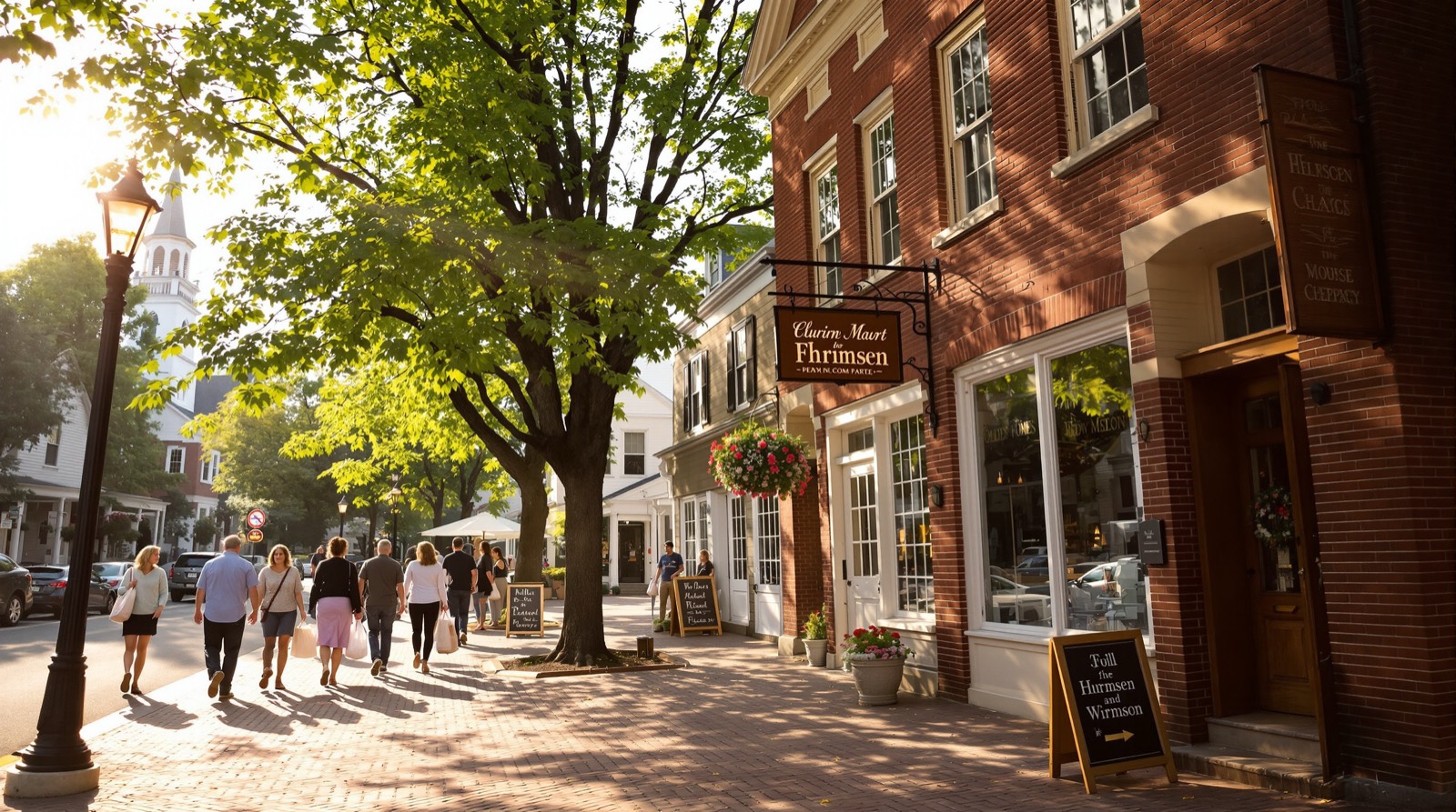 Historic downtown Peterborough New Hampshire main street